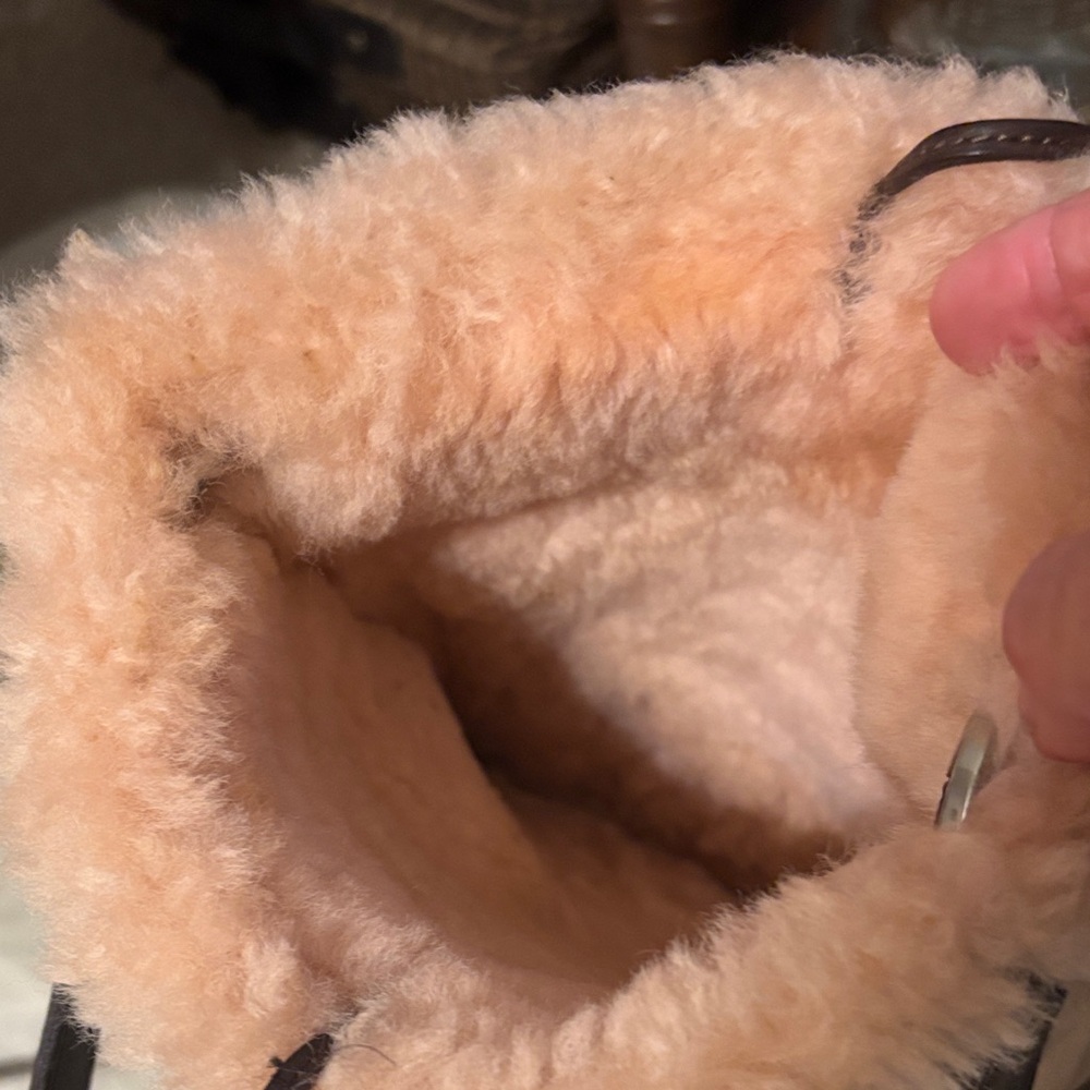 UGG Tan and Brown Shearling Crossbody Bag - Picture 3 of 10